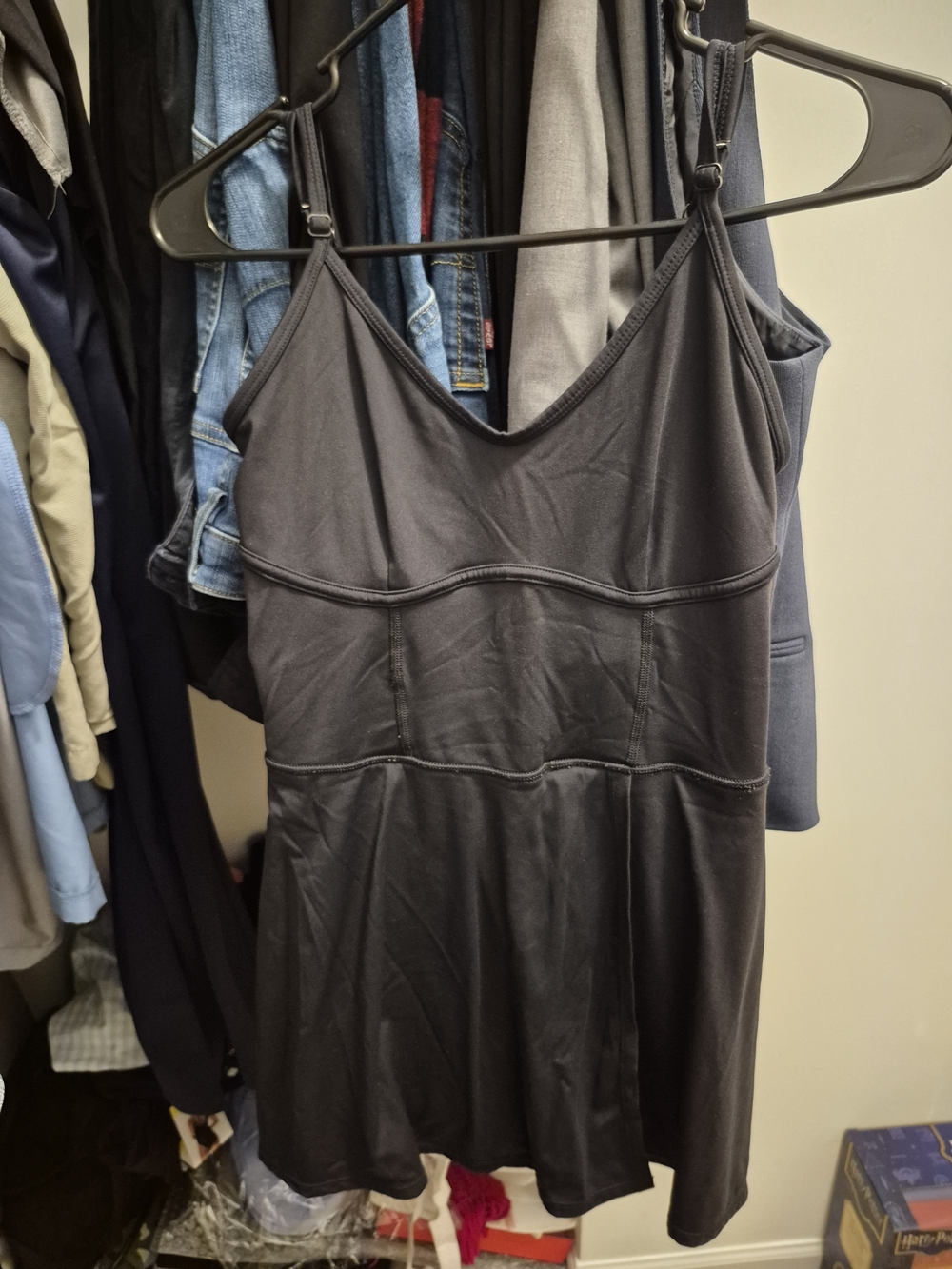Black V-Neck Spaghetti Strap Dress